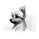 yorkie side profile silhouette tattoo design idea