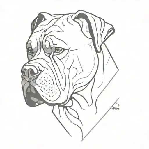 cane corso minimal 3d abstract davinchi style tattoo design idea