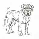 cane corso dog breed surrounded by flash symbols tattoo design idea