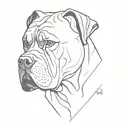 cane corso minimal 3d abstract davinchi style tattoo design idea
