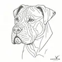 cane corso minimal 3d abstract davinchi style tattoo design idea