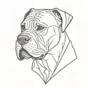 cane corso minimal 3d abstract davinchi style tattoo design idea