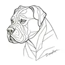 cane corso minimal 3d abstract davinchi style tattoo design idea