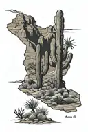 Arizona desert landscape tattoo design idea