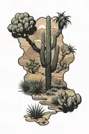 Arizona desert landscape tattoo design idea