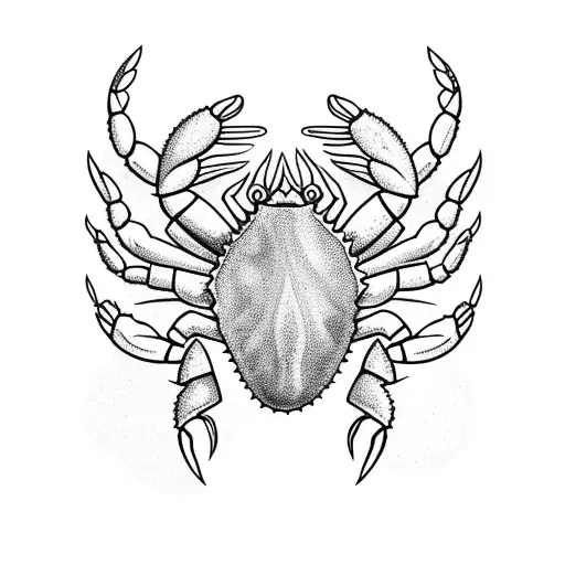 crab and sea tattoo design idea