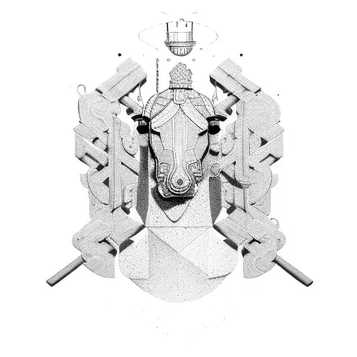 trojan horse, beer, ball tattoo design idea