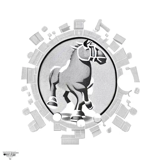 trojan horse with a football ball and holding beer  tattoo design idea