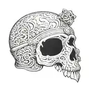 Skull gladiator helmet tattoo design idea