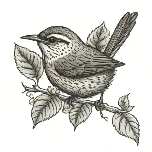 wren bird tattoo design idea