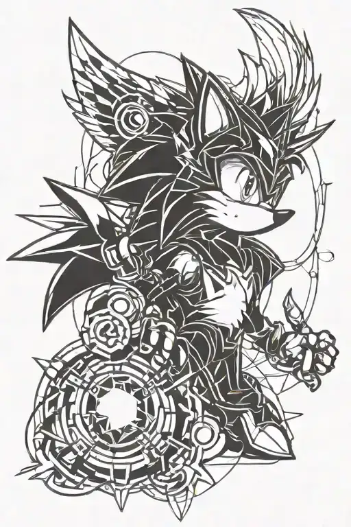 Sonic tails knuckles Chaos emerals tattoo design idea