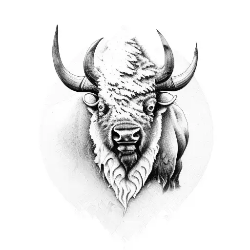 bison tattoo design idea