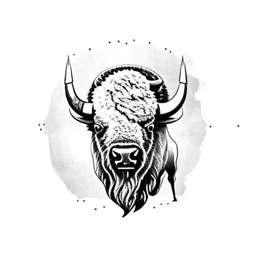bison tattoo design idea