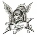 Ad Maiora writer minimalist chicano  tattoo design idea