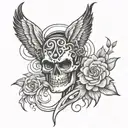 Ad Maiora writer minimalist chicano  tattoo design idea