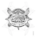 lemon shark, sea turtle tattoo design idea