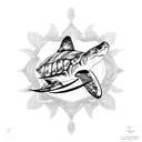 lemon shark and sea turtle tattoo design idea