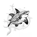 lemon shark and sea turtle tattoo design idea