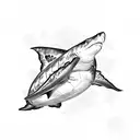 lemon shark and sea turtle tattoo design idea