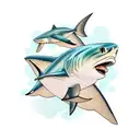 lemon shark and sea turtle tattoo design idea