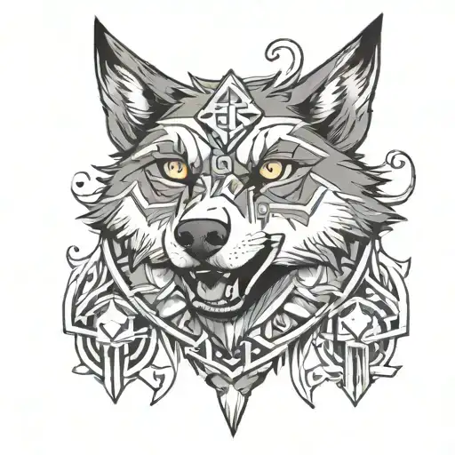 triforce twilight princess wolf tattoo design idea