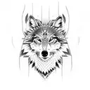 Native Indian wolf tattoo design idea