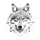 Native Indian wolf tattoo design idea