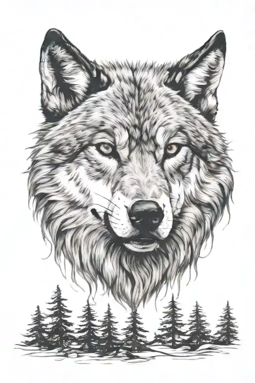 Wolf head tattoo design idea