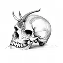 norse animal skull tribal sketch  tattoo design idea