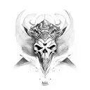 norse animal skull tribal sketch  tattoo design idea