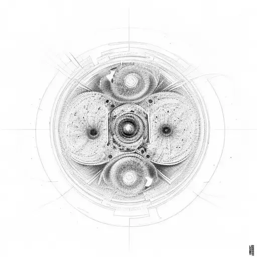 This tattoo design starts with a depiction of the explosive and colorful Big Bang at the base. As it ascends, it transit tattoo design idea