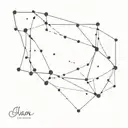 Orion constellation and galaxy inside tattoo design idea