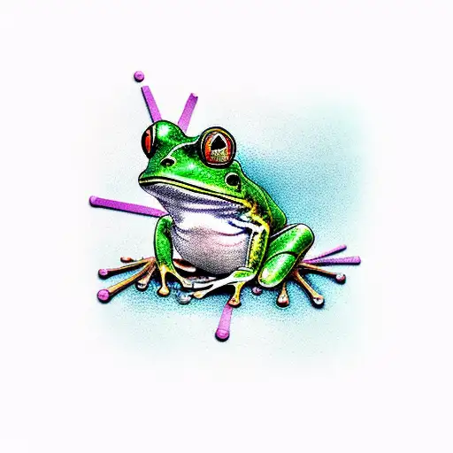 cute frog tattoo design idea