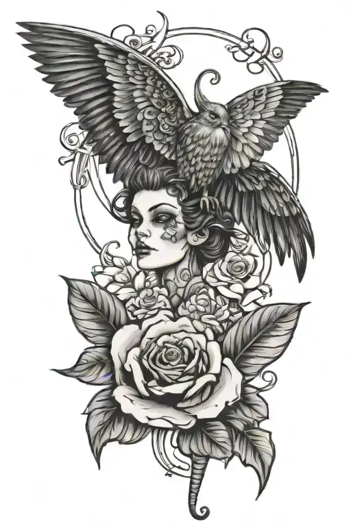 rebirth and service  tattoo design idea