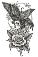 rebirth and service  tattoo design idea