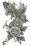 rebirth and service  tattoo design idea