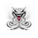 Snake around a dagger with open mouth going up to the left tattoo design idea