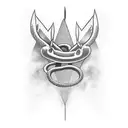 Snake around a dagger with open mouth going up to the left tattoo design idea