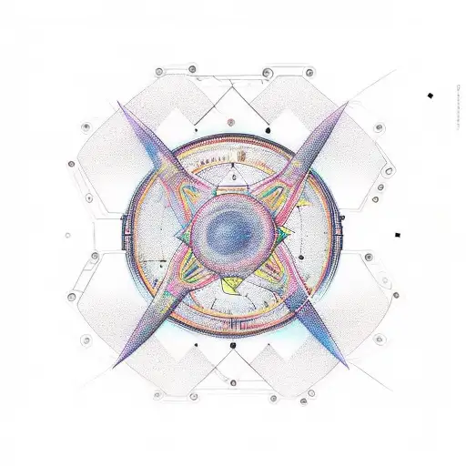 A tattoo inspired by math, science, and engineering with a touch of art in a traditional style tattoo design idea