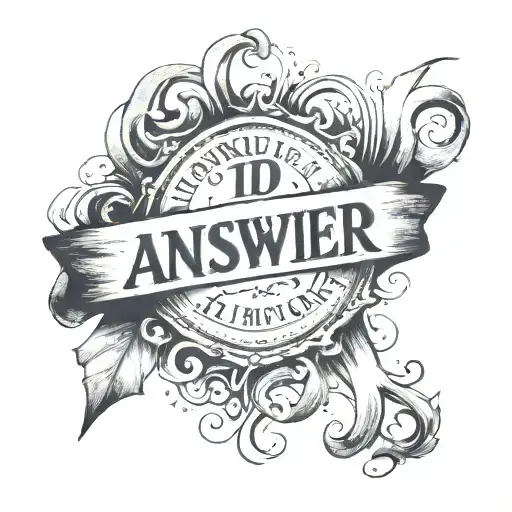 the word "ID" in the middle, above the date "14/09/24". And above all the phrase "You already have your answer!" tattoo design idea