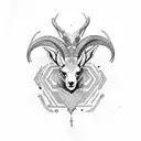 ibex, desert tattoo design idea