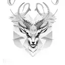 ibex, desert tattoo design idea