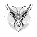 ibex, desert tattoo design idea
