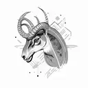 ibex, desert tattoo design idea