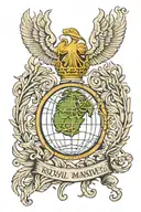 globe and laurel Royal Marines logo tattoo design idea