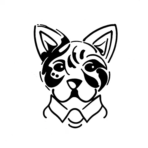 cat and toy poodle ears tattoo design idea