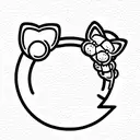 cat and toy poodle ears tattoo design idea