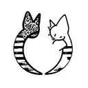 cat and toy poodle ears tattoo design idea