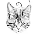 calico cat sleeping in a shoe tattoo design idea