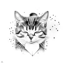 calico cat sleeping in a shoe tattoo design idea